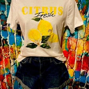 H and M Citrus Fresh Short Sleeve Tshirt Size XS Like New